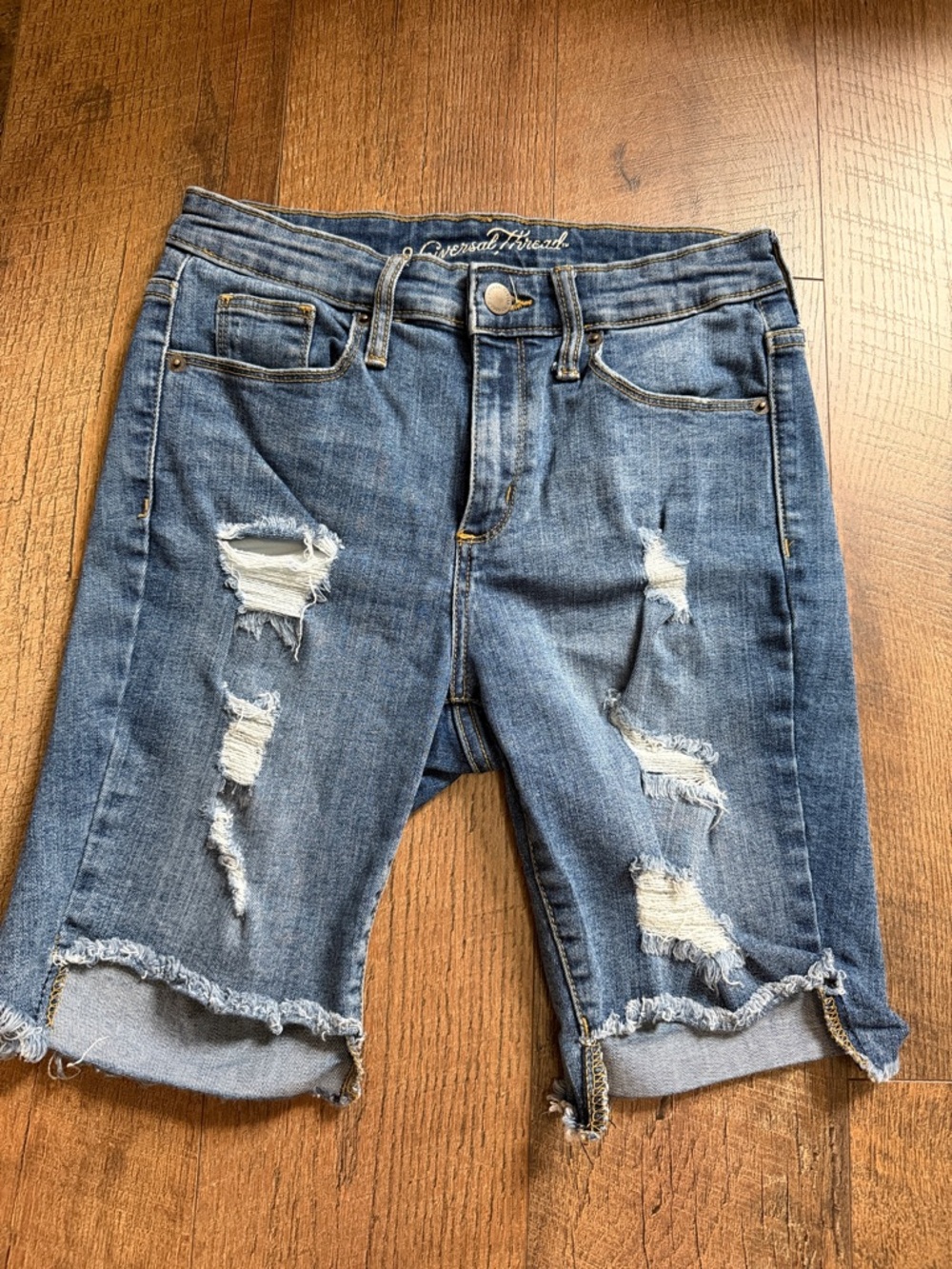 Universal Thread Light Blue Denim Shorts with Embroidered Waistband
